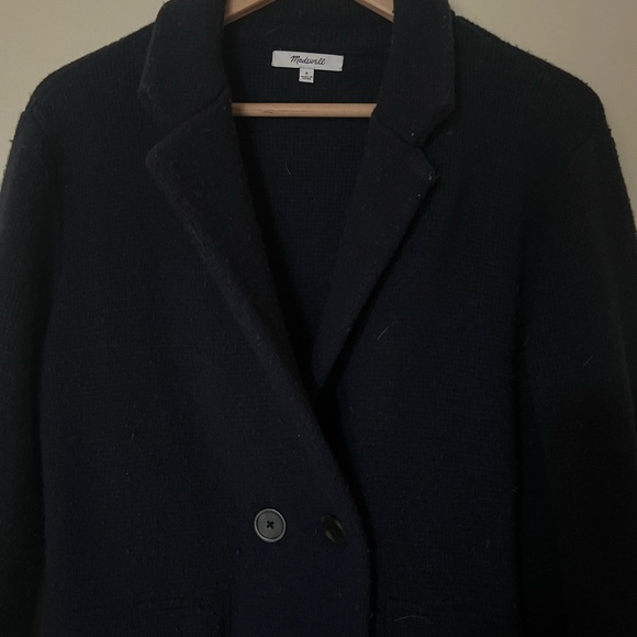 Madewell Double Breasted Sweater Coat Merino Wool Blend - Picture 6 of 9